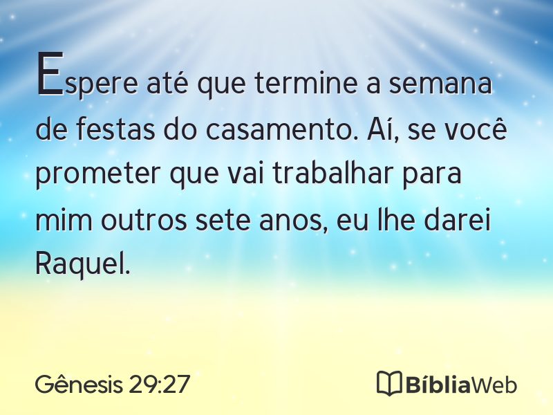 Gênesis 29:27 em imagem para compartilhar