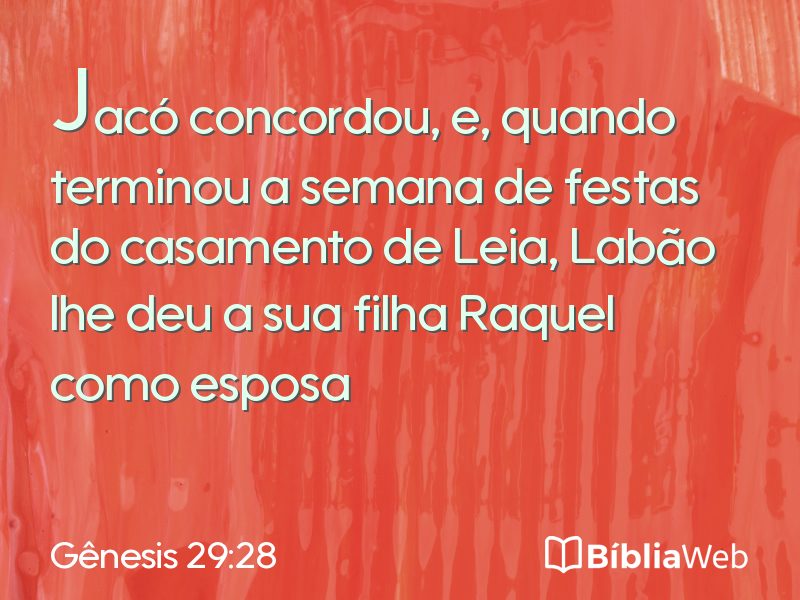 Gênesis 29:28 em imagem para compartilhar