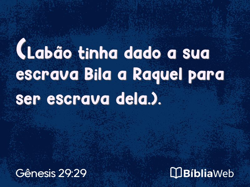 Gênesis 29:29 em imagem para compartilhar