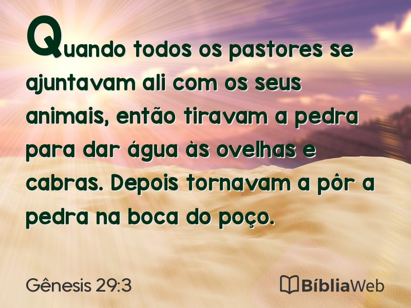 Gênesis 29:3 em imagem para compartilhar