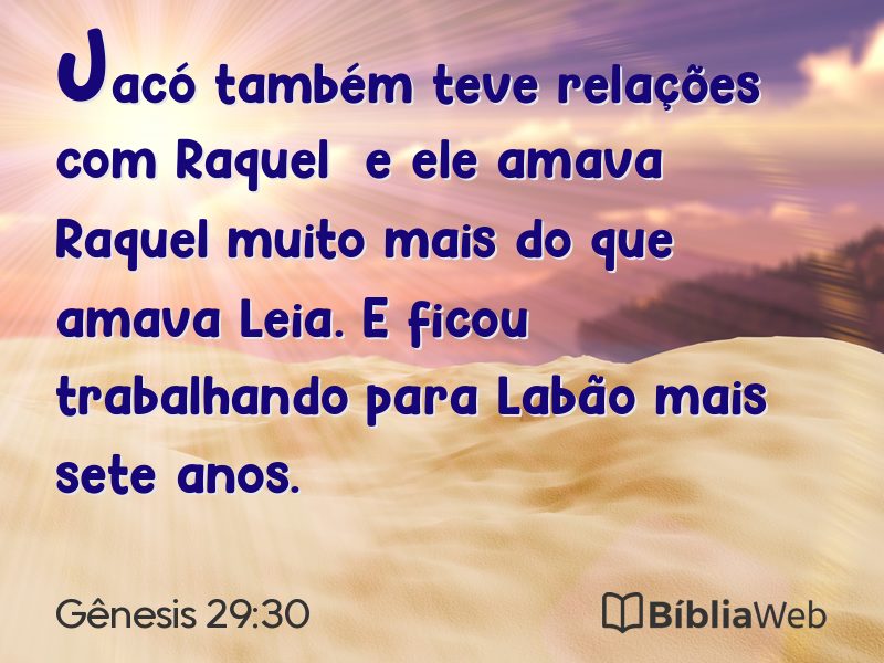Gênesis 29:30 em imagem para compartilhar