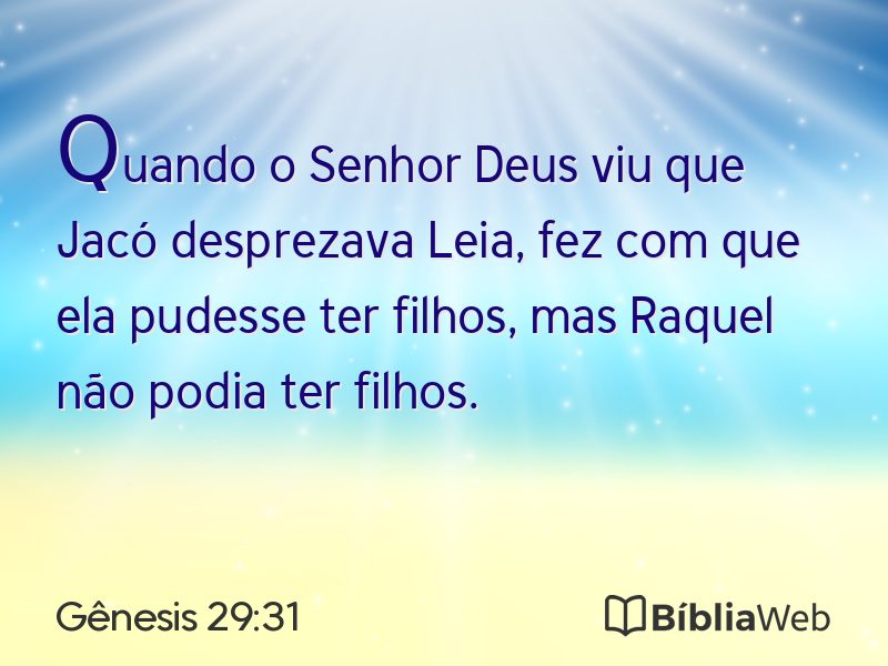Gênesis 29:31 em imagem para compartilhar