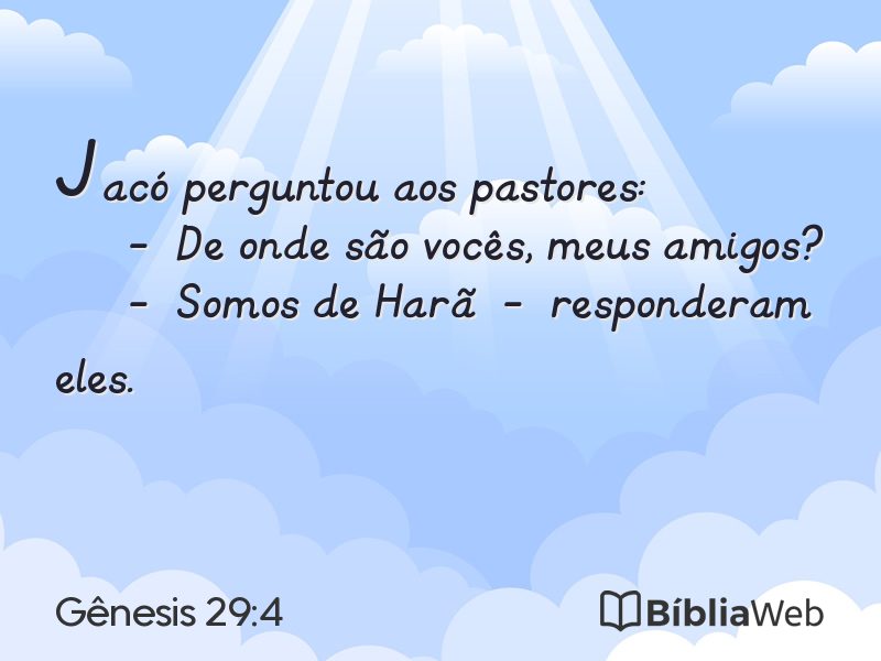 Gênesis 29:4 em imagem para compartilhar