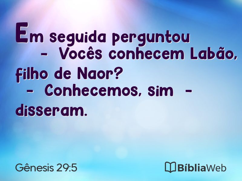 Gênesis 29:5 em imagem para compartilhar
