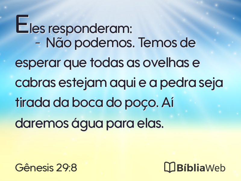 Gênesis 29:8 em imagem para compartilhar
