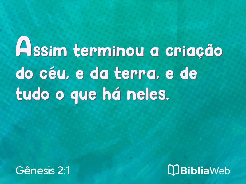 Gênesis 2:1 em imagem para compartilhar