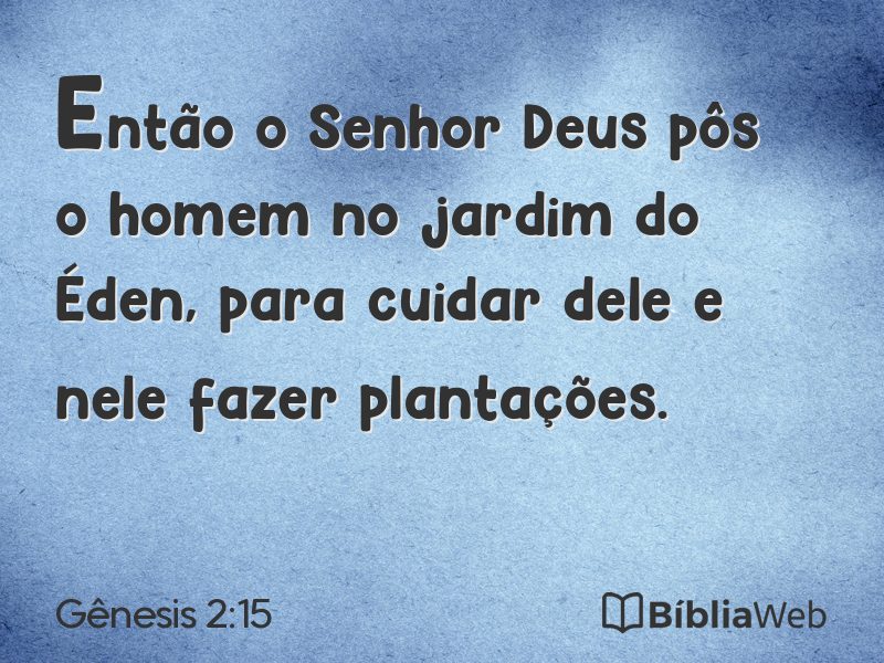 Gênesis 2:15 em imagem para compartilhar