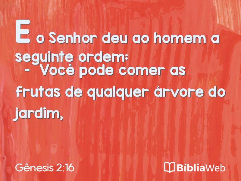 Gênesis 2:16 em imagem para compartilhar