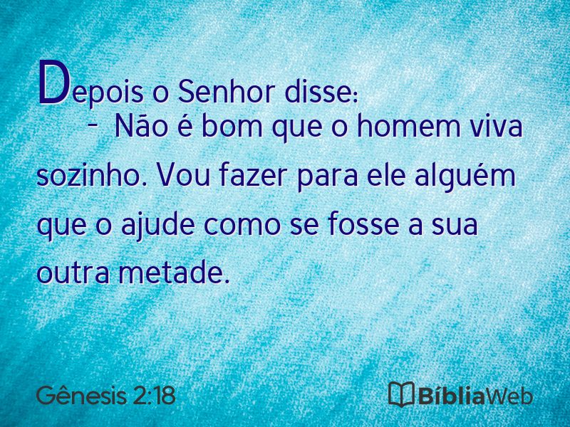 Gênesis 2:18 em imagem para compartilhar