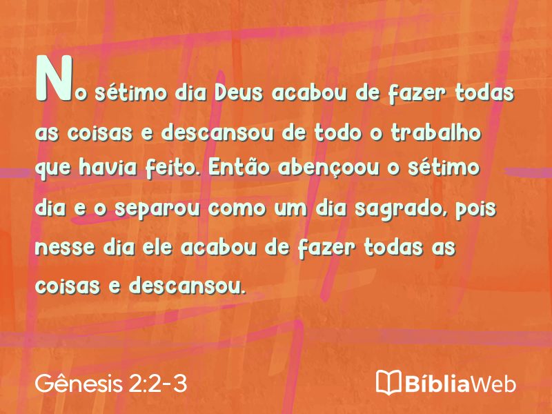 Gênesis 2:2-3 em imagem para compartilhar