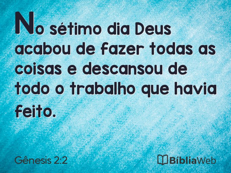 Gênesis 2:2 em imagem para compartilhar