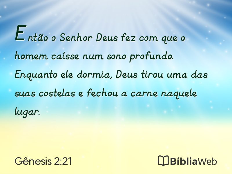 Gênesis 2:21 em imagem para compartilhar