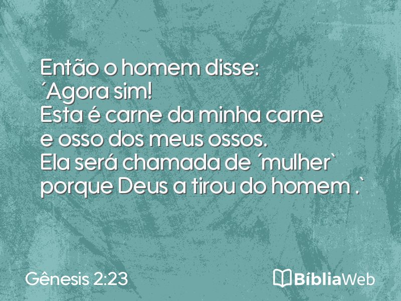 Gênesis 2:23 em imagem para compartilhar