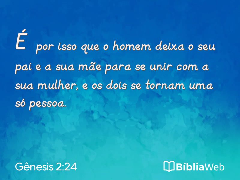 Gênesis 2:24 em imagem para compartilhar