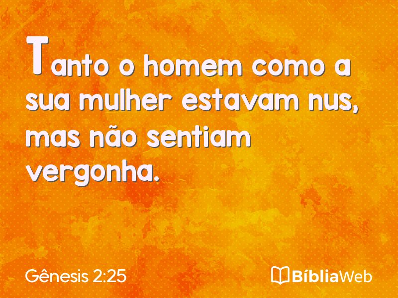 Gênesis 2:25 em imagem para compartilhar