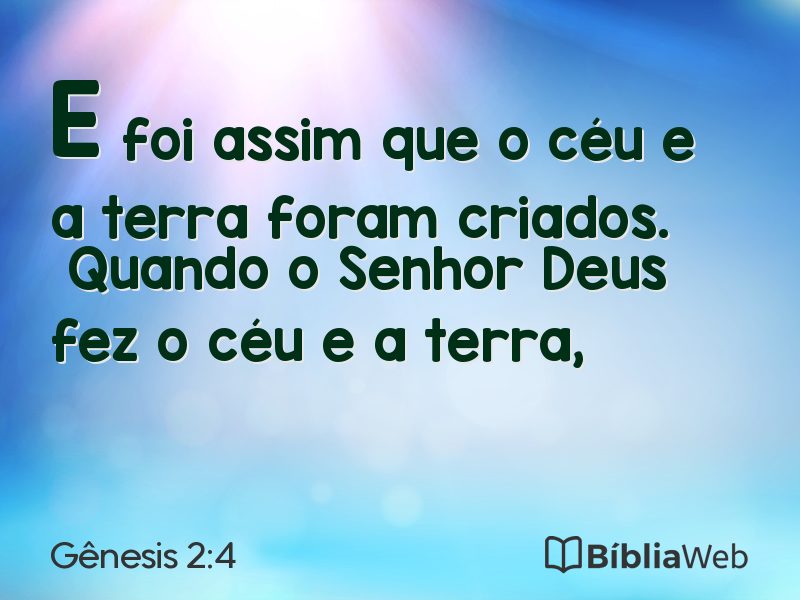 Gênesis 2:4 em imagem para compartilhar