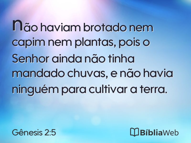 Gênesis 2:5 em imagem para compartilhar
