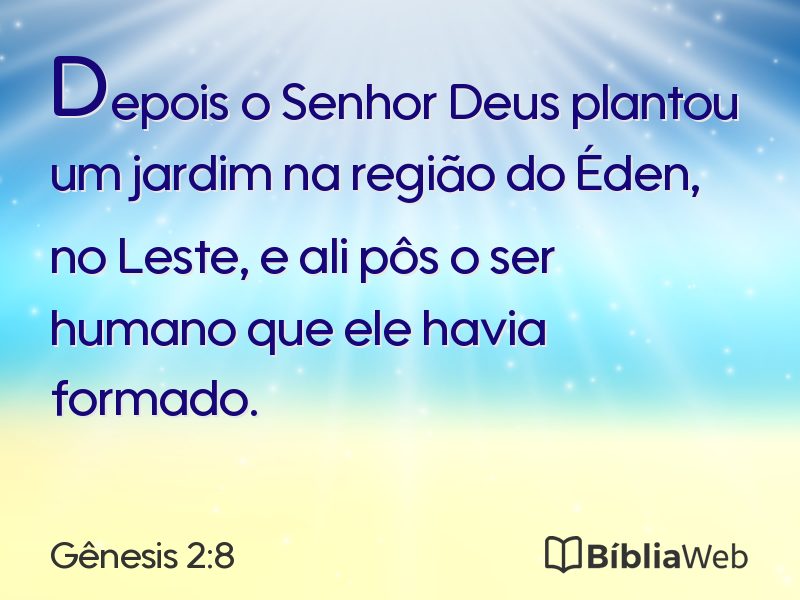 Gênesis 2:8 em imagem para compartilhar