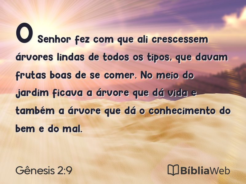 Gênesis 2:9 em imagem para compartilhar
