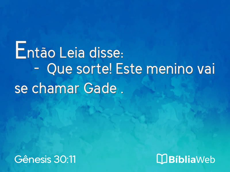 Gênesis 30:11 em imagem para compartilhar