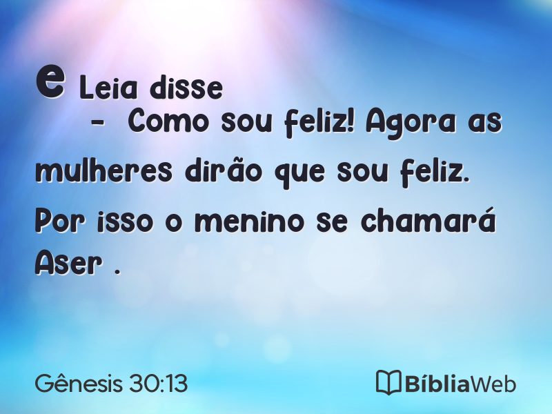 Gênesis 30:13 em imagem para compartilhar