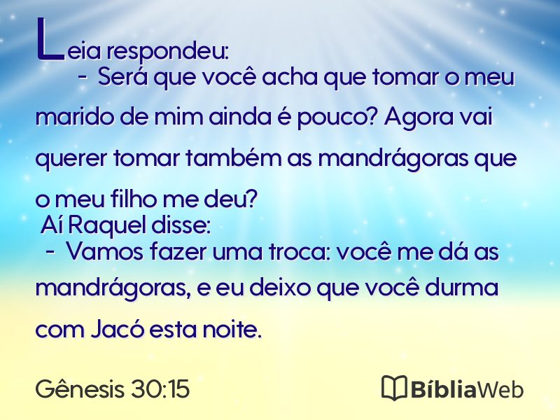Gênesis 30:15 em imagem para compartilhar