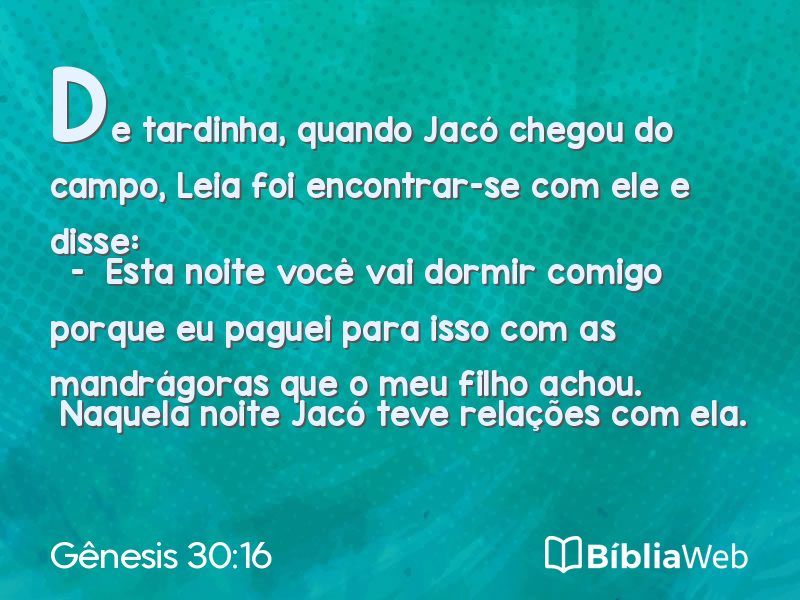 Gênesis 30:16 em imagem para compartilhar