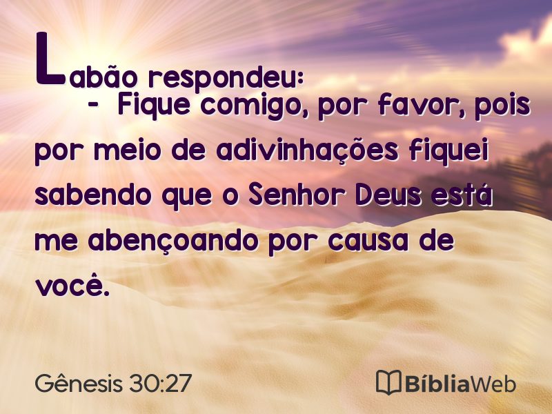Gênesis 30:27 em imagem para compartilhar