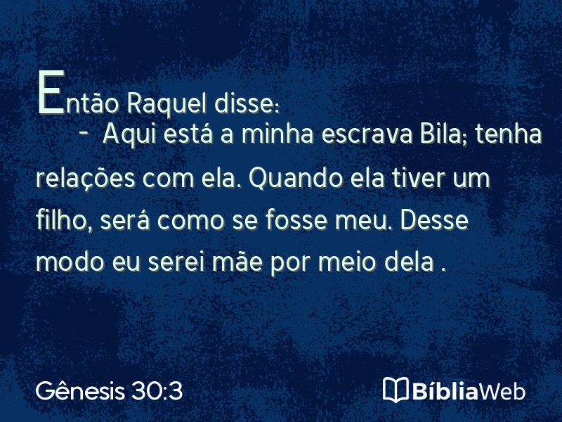 Gênesis 30:3 em imagem para compartilhar