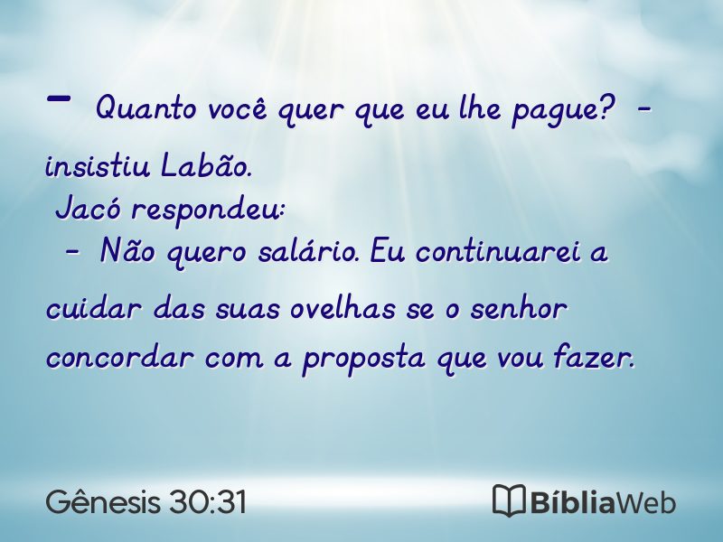 Gênesis 30:31 em imagem para compartilhar