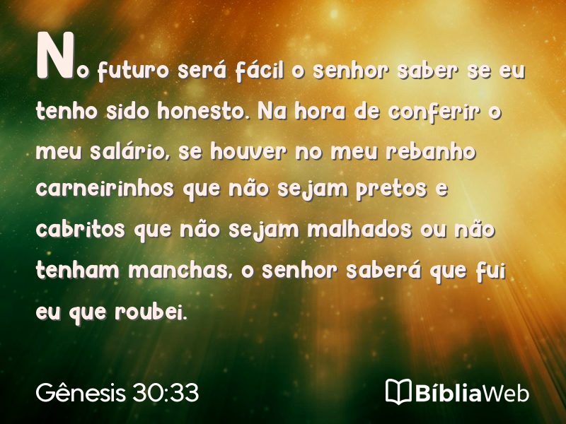 Gênesis 30:33 em imagem para compartilhar