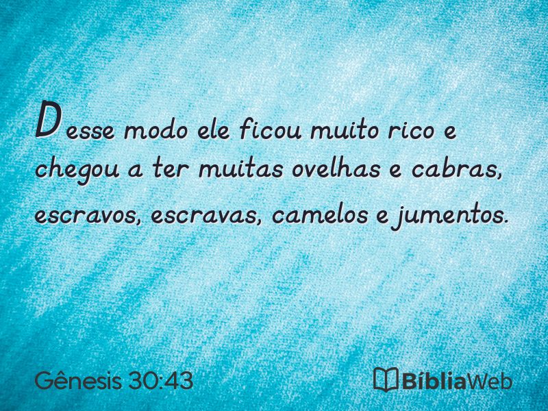 Gênesis 30:43 em imagem para compartilhar