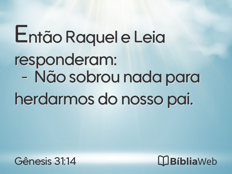 Gênesis 31:14 em imagem para compartilhar