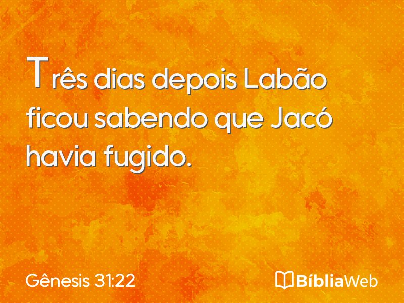 Gênesis 31:22 em imagem para compartilhar