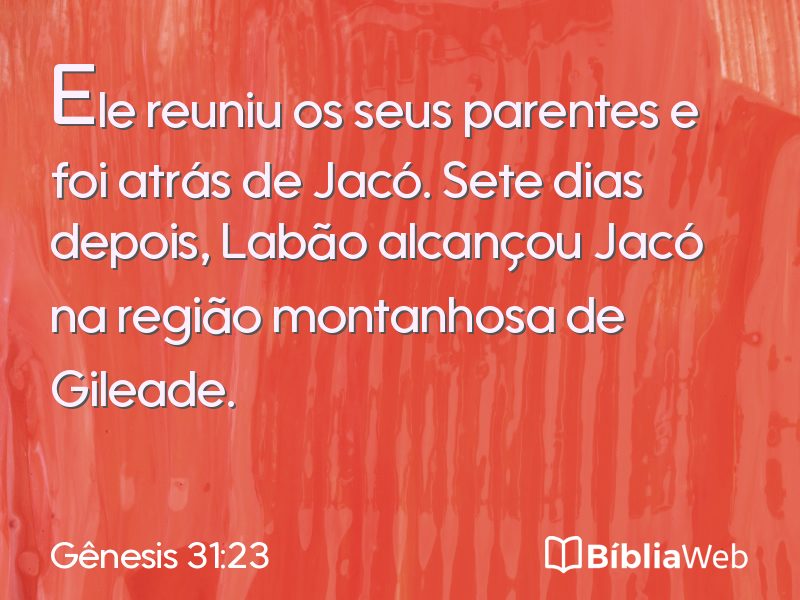Gênesis 31:23 em imagem para compartilhar