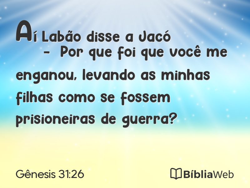 Gênesis 31:26 em imagem para compartilhar