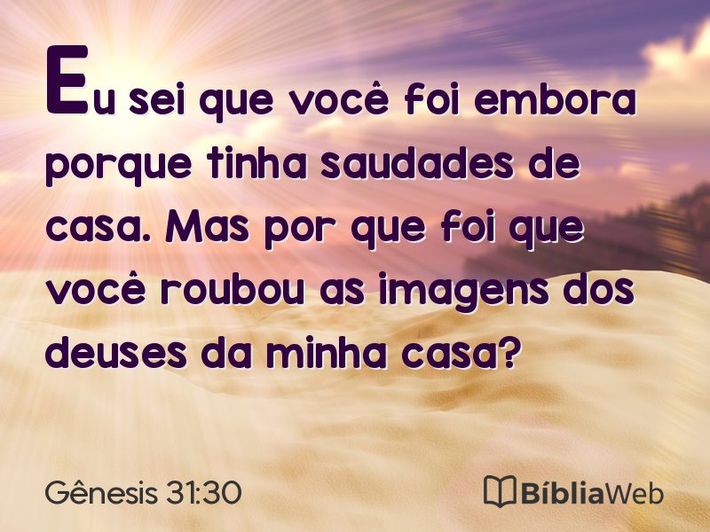 Gênesis 31:30 em imagem para compartilhar