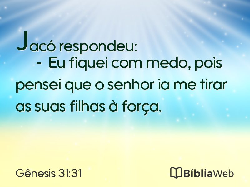 Gênesis 31:31 em imagem para compartilhar