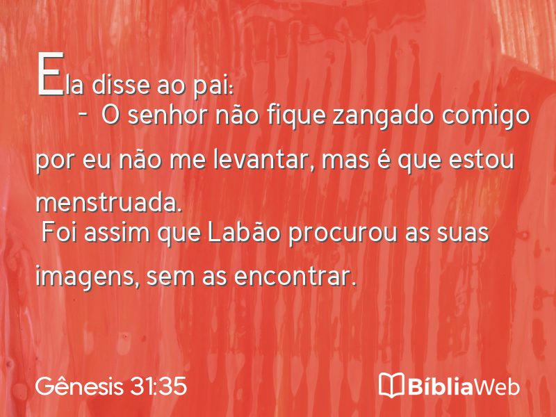 Gênesis 31:35 em imagem para compartilhar