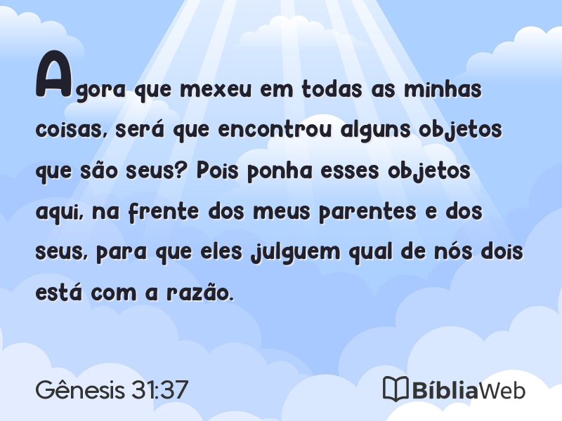 Gênesis 31:37 em imagem para compartilhar