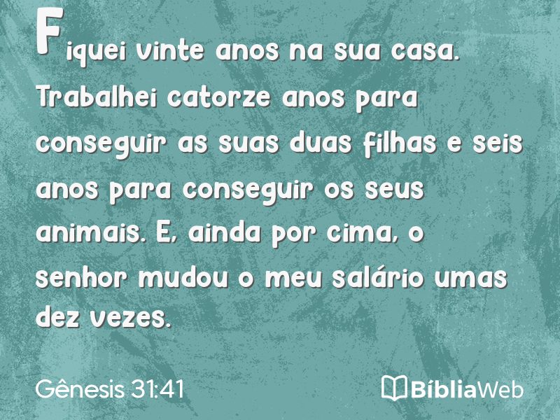 Gênesis 31:41 em imagem para compartilhar