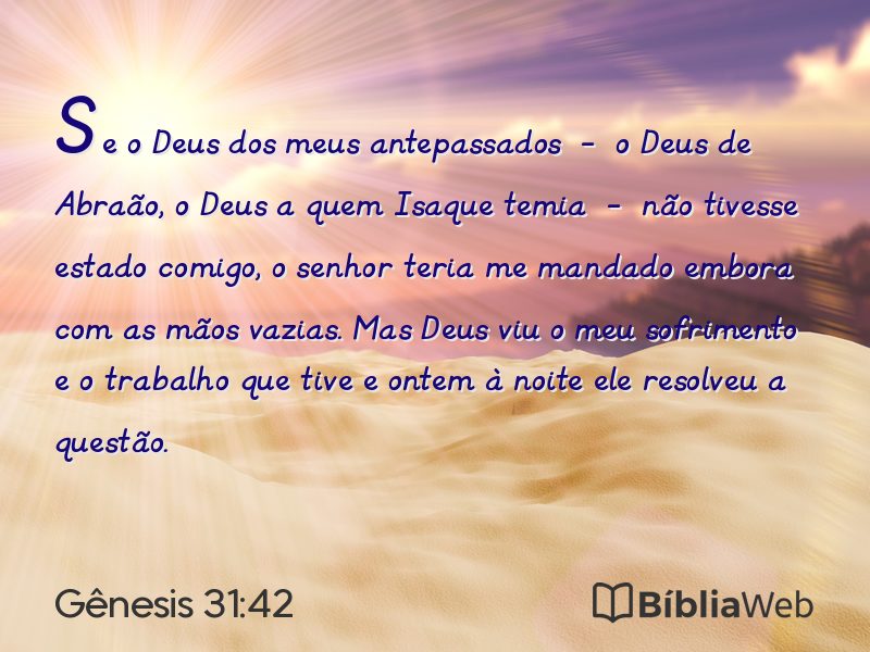 Gênesis 31:42 em imagem para compartilhar