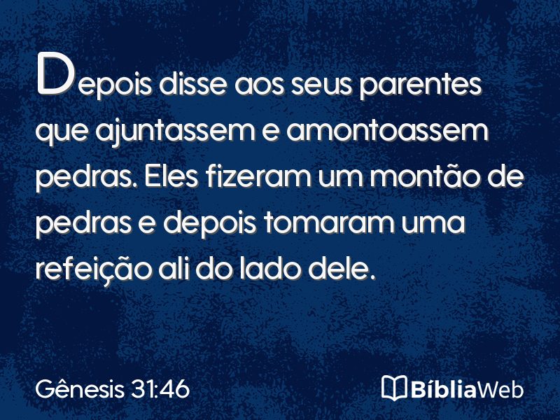 Gênesis 31:46 em imagem para compartilhar