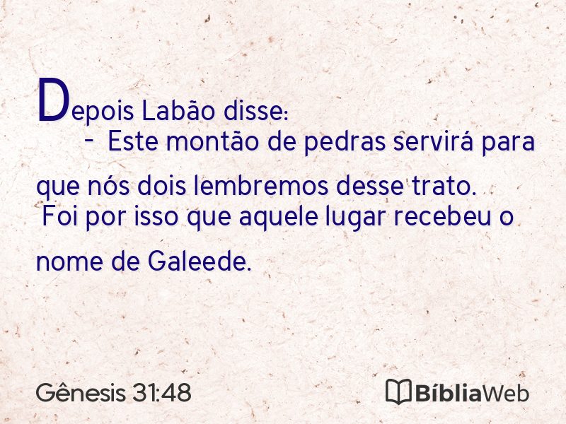 Gênesis 31:48 em imagem para compartilhar