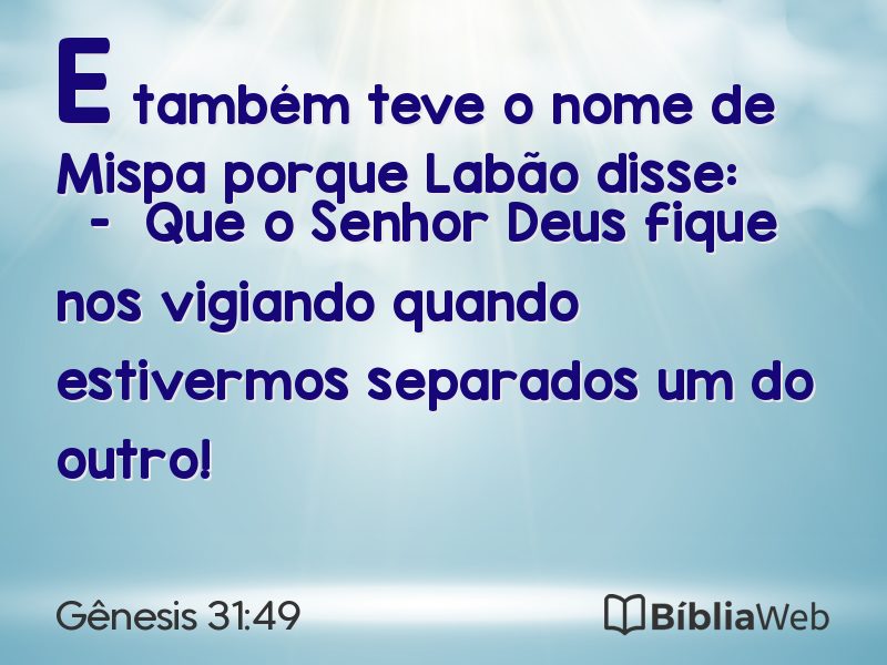 Gênesis 31:49 em imagem para compartilhar