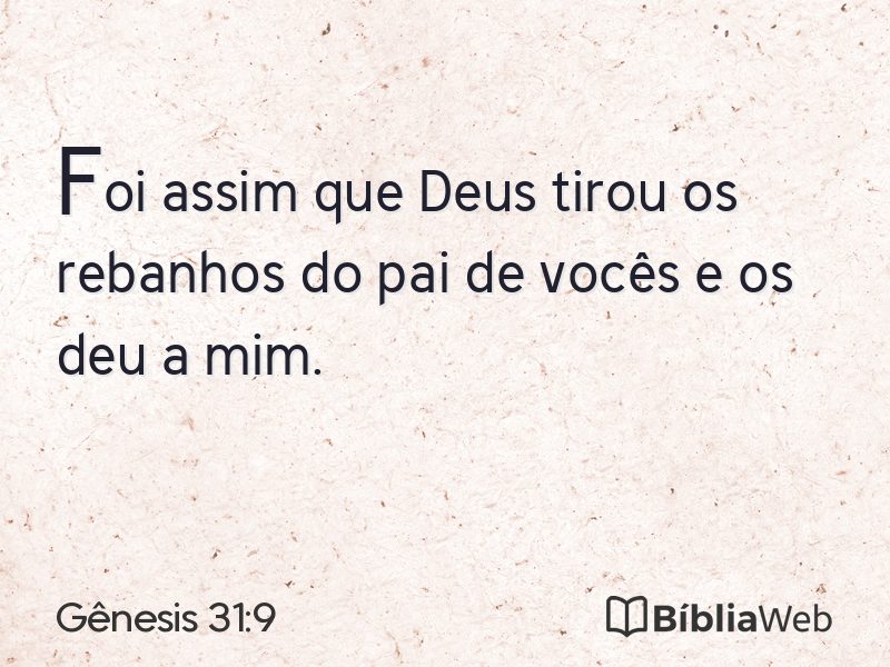 Gênesis 31:9 em imagem para compartilhar