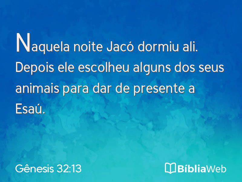 Gênesis 32:13 em imagem para compartilhar