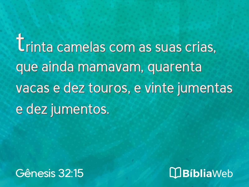 Gênesis 32:15 em imagem para compartilhar