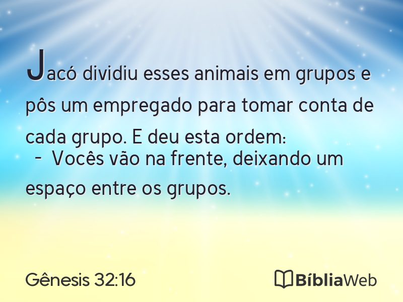Gênesis 32:16 em imagem para compartilhar
