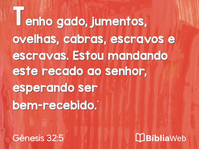Gênesis 32:5 em imagem para compartilhar